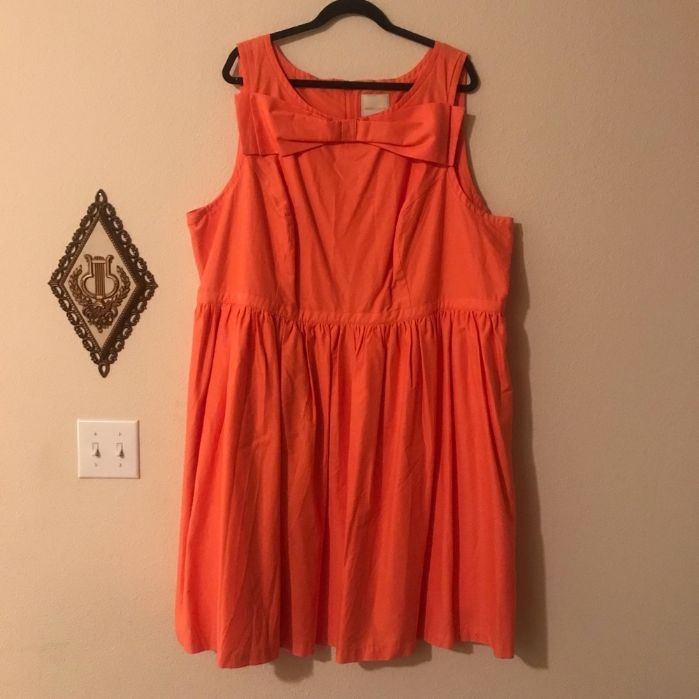 ModCloth Coral Bow Dress